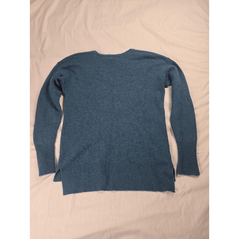 Halogen Sweater Womens Small Blue‎ 100% Cashmere V Neck Tunic Pullover Knit Top - Picture 4 of 9